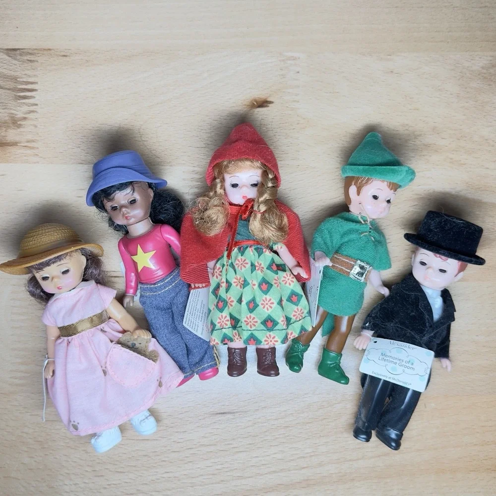 Madame Alexander Mini Doll Lot Peter Pan Red Riding Hood Groom Cathy Teddy Bear